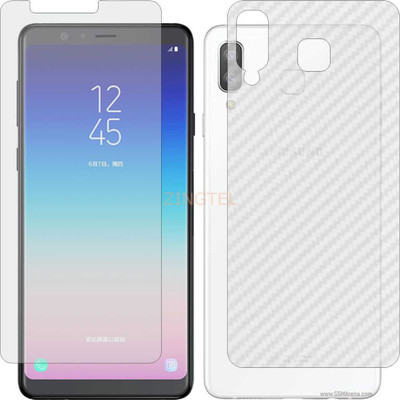 ZINGTEL Front and Back Screen Guard for SAMSUNG A9 STAR (Front Matte Finish & Back 3d Carbon Fiber)(Pack of 2)