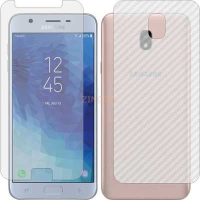 ZINGTEL Front and Back Screen Guard for SAMSUNG GALAXY J7 REFINE 2018 (Front Matte Finish & Back 3d Carbon Fiber)(Pack of 2)