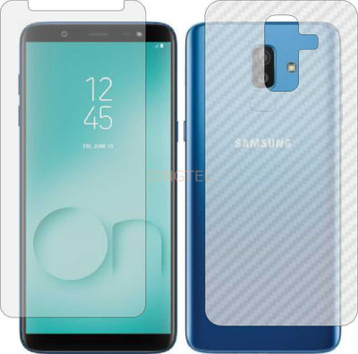 ZINGTEL Front and Back Screen Guard for SAMSUNG GALAXY ON 8 2018 (Front Matte Finish & Back 3d Carbon Fiber)(Pack of 2)