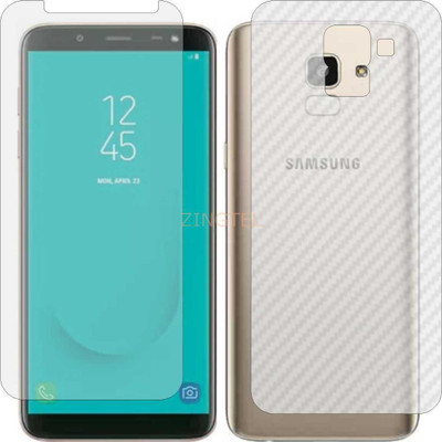 ZINGTEL Front and Back Screen Guard for SAMSUNG GALAXY J6 PRIME (Front Matte Finish & Back 3d Carbon Fiber)(Pack of 2)
