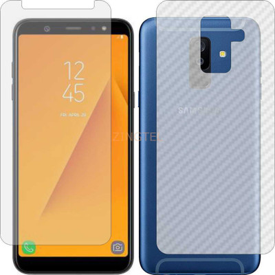 ZINGTEL Front and Back Screen Guard for SAMSUNG GALAXY A6 PLUS 2018 (Front Matte Finish & Back 3d Carbon Fiber)(Pack of 2)