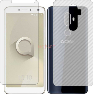 MOBART Front and Back Tempered Glass for ALCATEL 3V (Front Matte Finish & Back 3d Carbon Fiber)(Pack of 2)