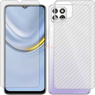 MOBART Front and Back Tempered Glass for HUAWEI PLAY 20 (Front Matte Finish & Back 3d Carbon Fiber)(Pack of 2)