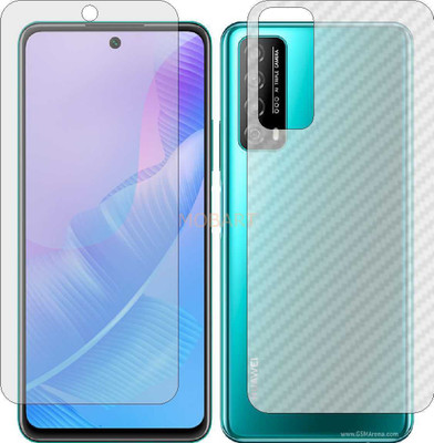 MOBART Front and Back Tempered Glass for HUAWEI ENJOY 20 SE (Front Matte Finish & Back 3d Carbon Fiber)(Pack of 2)