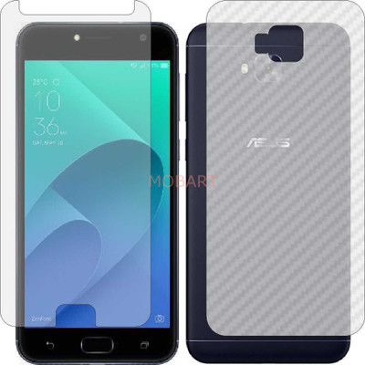 MOBART Front and Back Tempered Glass for ASUS ZENFONE 4 SELFIE LITE (Front Matte Finish & Back 3d Carbon Fiber)(Pack of 2)