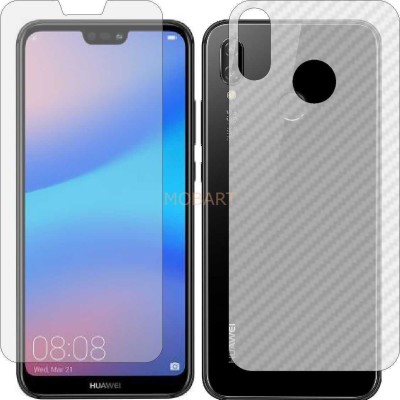 MOBART Front and Back Tempered Glass for HUAWEI P20 LITE (Front Matte Finish & Back 3d Carbon Fiber)(Pack of 2)