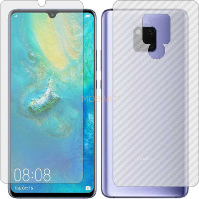 MOBART Front and Back Tempered Glass for HUAWEI MATE 20 X (Front Matte Finish & Back 3d Carbon Fiber)(Pack of 2)
