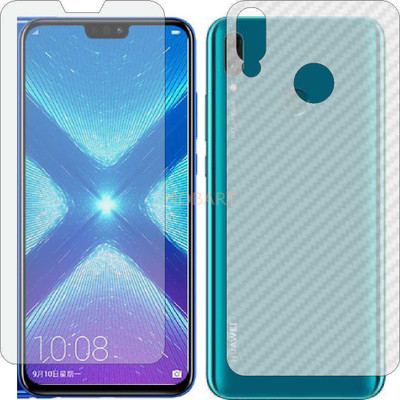 MOBART Front and Back Tempered Glass for HUAWEI HONOR Y9 2019 (Front Matte Finish & Back 3d Carbon Fiber)(Pack of 2)