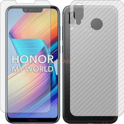 MOBART Front and Back Tempered Glass for HONOR PLAY 2018 (Front Matte Finish & Back 3d Carbon Fiber)(Pack of 2)
