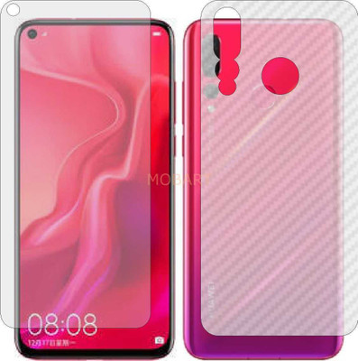 MOBART Front and Back Tempered Glass for HUAWEI NOVA 4 2018 (Front Matte Finish & Back 3d Carbon Fiber)(Pack of 2)