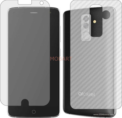 MOBART Front and Back Tempered Glass for Alcatel Flash 2017 (Front Matte Finish & Back 3d Carbon Fiber)(Pack of 2)