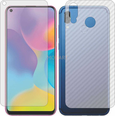 MOBART Front and Back Tempered Glass for HONOR PLAY 3 (Front Matte Finish & Back 3d Carbon Fiber)(Pack of 2)