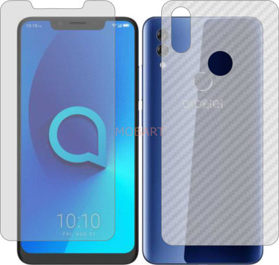 MOBART Front and Back Tempered Glass for ALCATEL 5V (Front Matte Finish & Back 3d Carbon Fiber)(Pack of 2)