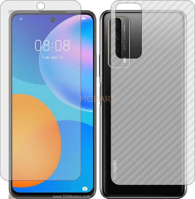 MOBART Front and Back Tempered Glass for HONOR Y7A (Front Matte Finish & Back 3d Carbon Fiber)(Pack of 2)