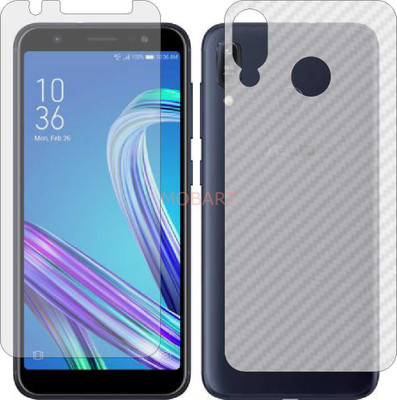 MOBART Front and Back Tempered Glass for ASUS ZENFONE MAX M1 (Front Matte Finish & Back 3d Carbon Fiber)(Pack of 2)