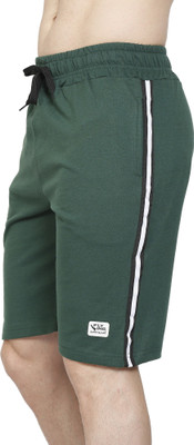 GYRFALCON Self Design Men Dark Green Basic Shorts