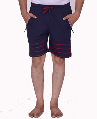 VEGO MAGNAM Striped Men Blue Basic Shorts