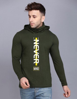 MINISTRY OF FRIENDS Printed Men Hooded Neck Green T-Shirt