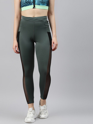 BLINKIN Solid Women Dark Green Tights