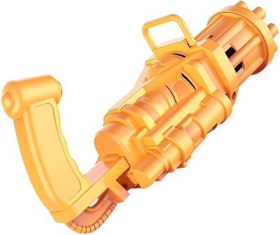 Aseenaa Gatling Bubble Gun Machine Toys For Kids | 8 Hole Electric Bubbles Toy Gun Maker For Boys And Girls For Summer Outdoor Activities | Colour : Golden Water Gun(Gold)