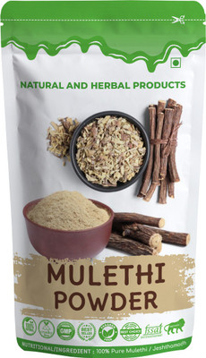 NATURAL AND HERBAL PRODUCTS Mulethi Powder | Mulethi Stick For Face Pack | Eating | Cough | Throat | Hair Care(100 g)