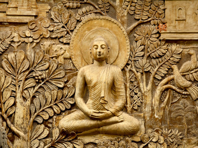 HD PRINT HOUSE Vinyl Religious Brown Wallpaper(L x W: 91 cm x 61 cm)