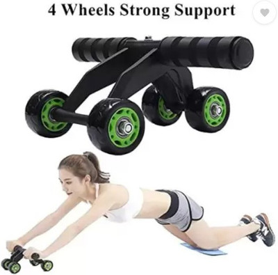 Owlix 4 Wheels Power Wheel Triple Abdominal Roller Ab Exerciser(Multicolor)