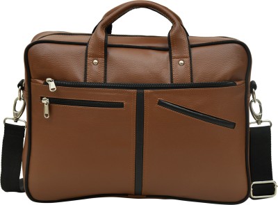 MATRICE Faux Vegan Leather for Office up to 15-inch Briefcase Laptop Satchel for Men Waterproof Messenger Bag(Tan, 36 L)