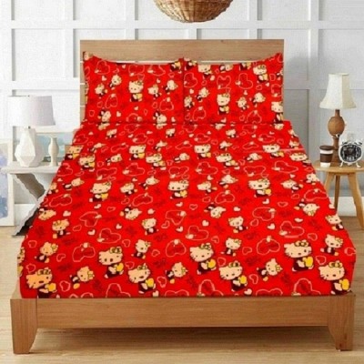 CECARO 160 TC Microfiber Queen Cartoon Flat Bedsheet(Pack of 1, Multicolor)