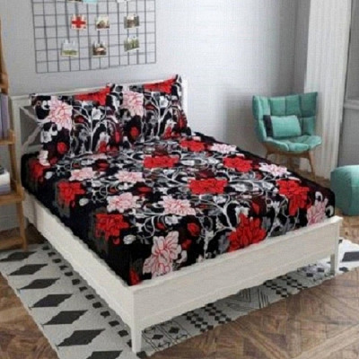 FRSH TEXO FAB 160 TC Polyester Queen 3D Printed Flat Bedsheet(Pack of 1, Multicolor)