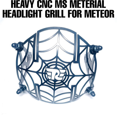imad CNC MS MATERIAL HEAD LIGHT GRILL FOR METEOR Bike Headlight Grill(Black)