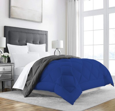 Linenovation Solid Single Comforter for  Heavy Winter(Polyester, Grey : Royal Blue)