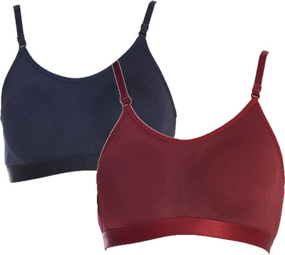 FIMS FIMS Premium Sports Bra (Blue Maroon) Women Sports Non Padded Bra(Blue, Maroon)