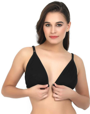 PinkHoney FRONT OPEN Fashion Trendy Designed Girls & Women Half-Coverage Fancy Bra Women Push-up Non Padded Bra(Black)
