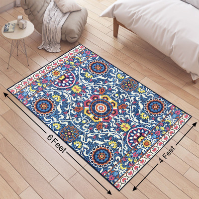 STATUS Multicolor Polyester Area Rug(4 ft,  X 6 ft, Rectangle)