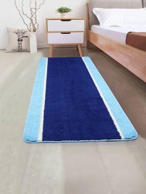 Saral Home Blue Cotton Runner(2 ft,  X 5 ft, Rectangle)