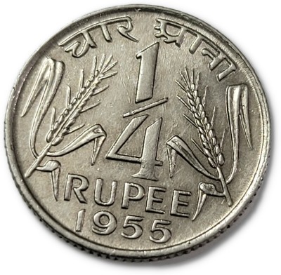 gscollectionshop Republic India 1/4 Rupee 1955 Copper Nickel Coin High Grade UNC Medieval Coin Collection(1 Coins)
