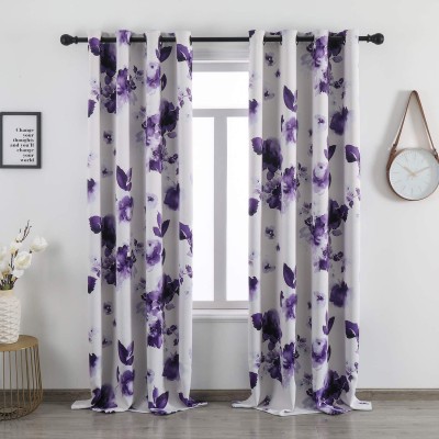 DMCURTAIN 215 cm (7 ft) Polyester Blackout Door Curtain (Pack Of 2)(3D Printed, Multicolor)