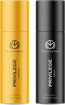 THE MAN COMPANY Privilege Legend & Privilege Bold Deodorant Spray  -  For Men(300 ml, Pack of 2)