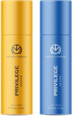THE MAN COMPANY Privilege Legend & Privilege Active Deodorant Spray  -  For Men(300 ml, Pack of 2)