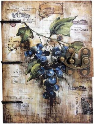 CRAFT CLUB Grape Print Special Binding With Lock A5 Diary Un-Ruled 144 Pages(Multicolor)