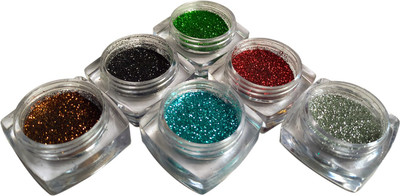 vizo 6 Different Color Glittering Eyeshadow Glitter Powder 6 g(Multicolor)