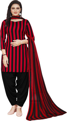 ANAND Crepe Striped Salwar Suit Material