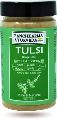 Panchkarma Ayurveda Herbal & Natural Tulsi Leaf Powder (Holy Basil) 100g For Fairness Sun-Tan Acne-Spot Face Pack & Hair Shine Hair-Fall Hair Pack(100 g)