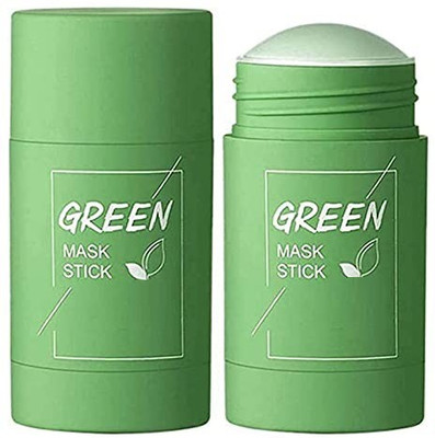 MYEONG 2 Pack Green Tea Purifying Clay Stick Mask, Green Tea Cleansing Mask Blackhead Remover, Face Moisturizes Oil Control Deep Clean Pore for All Skin Types Men...(40 g)