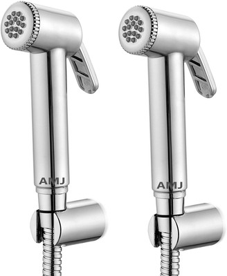 AMJ Conti Health faucet (abs) with 1mtr flexible SS Tube and Wall Hook - Set of 2 Health Faucet(Wall Mount Installation Type)