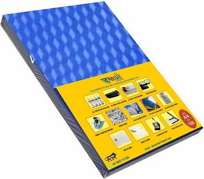 Kosh High Quality PVC spiral book binding sheet A/4(Set Of 100, Blue)