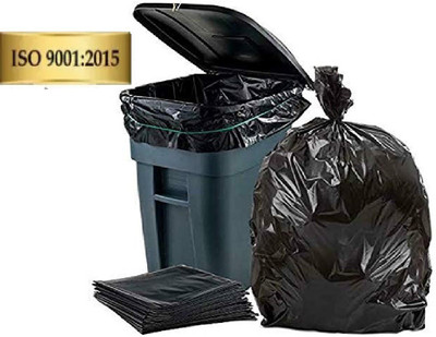 SAISWAR Garbage Bags Size Medium (19 X21 in) Black Biodegradable ( pack of 90 bags ) Medium 90 L Garbage Bag  Pack Of 90(90Bag )