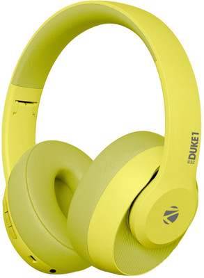 ZEBRONICS Zeb-Duke 1, Wireless Headphones, 34Hrs* Backup, AUX, Dual Pairing, 40mm Drivers Bluetooth(Green, On the Ear)