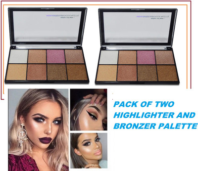GFSU PERFECT FOR BRIDAL MAKE UP LONG LASTING BRONZER AND HIGHLIGHTER PALETTE Highlighter(MULTI SHADES)